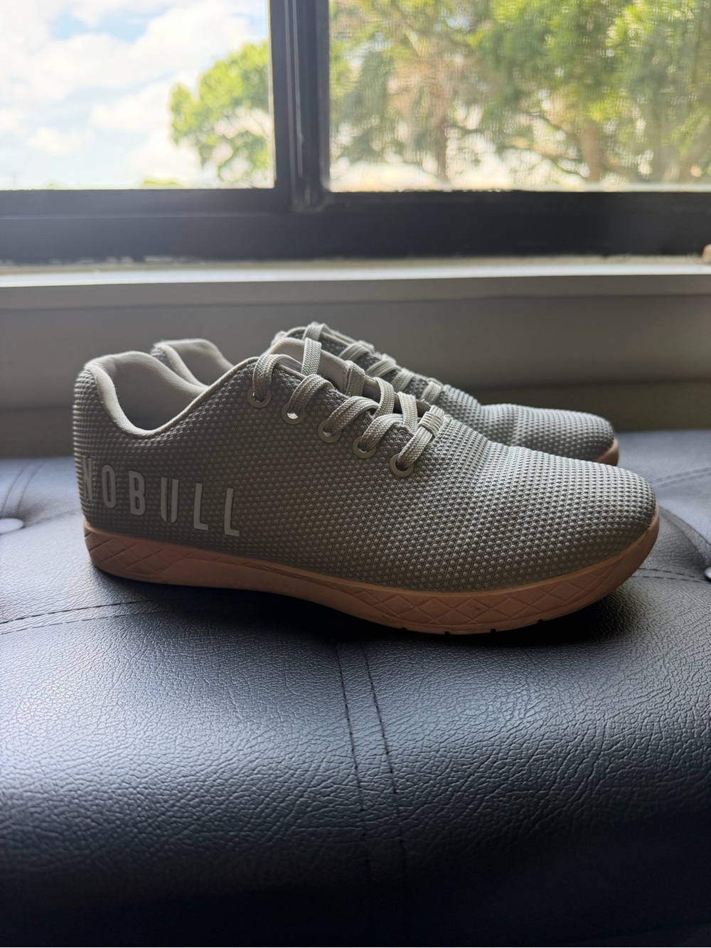 NOBULL Women’s Trainer in Light Gray with Light Pink Sole
